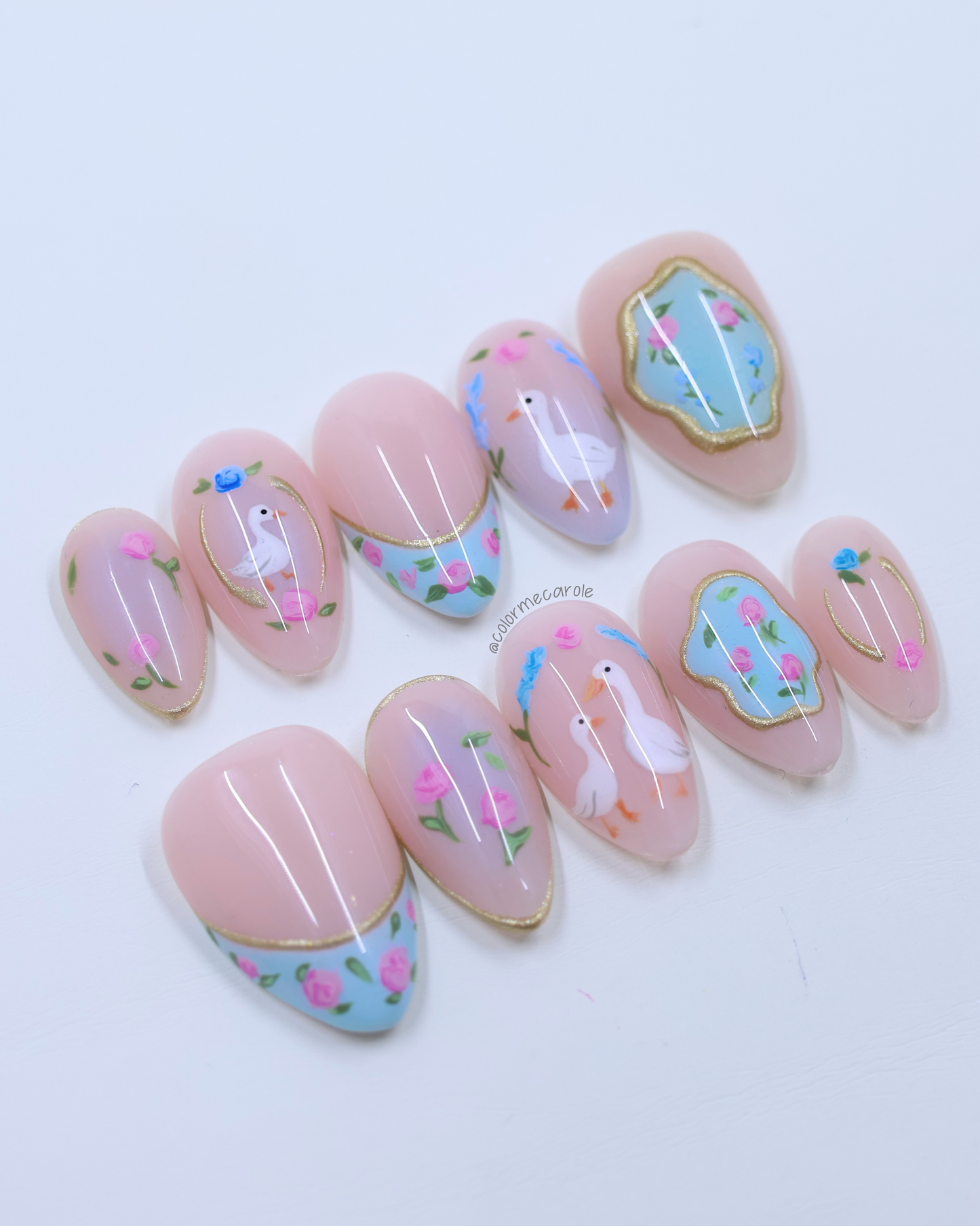 Goose in Bloom - Press On Nails