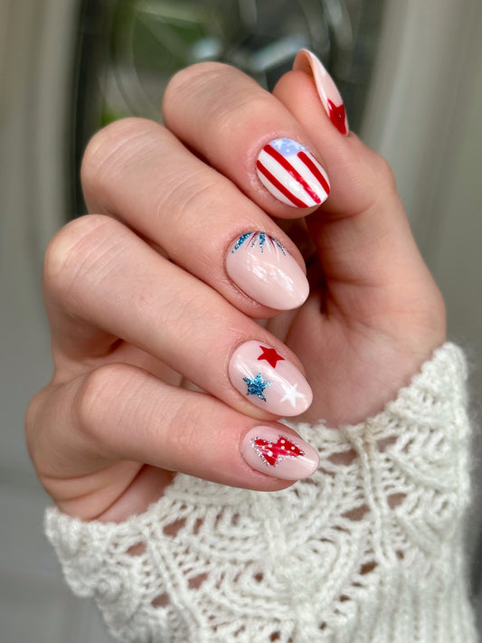 Patriotic Pizzazz - Press On Nails