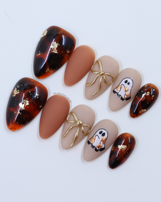 Ghost Torties - Press On Nails