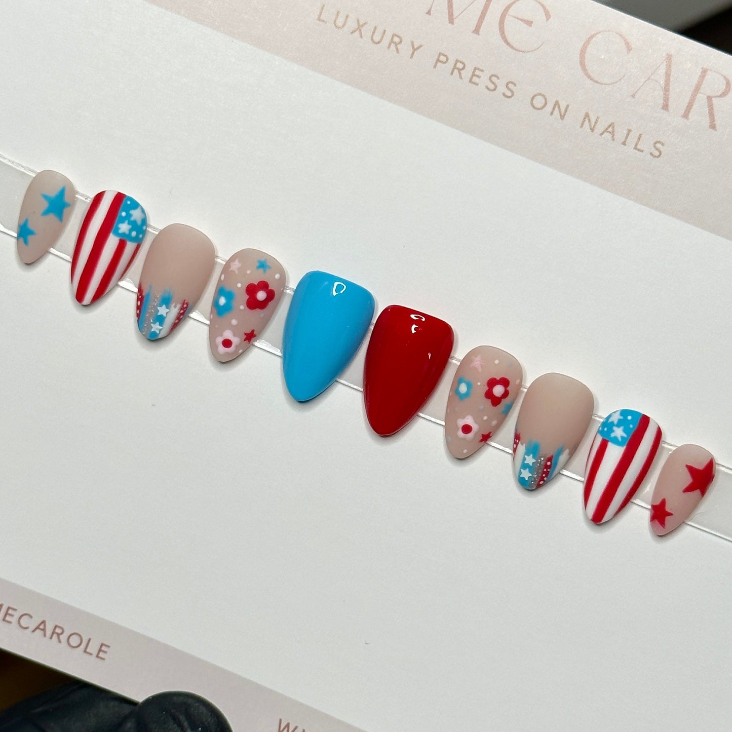 Red, White + Boom! - Press On Nails