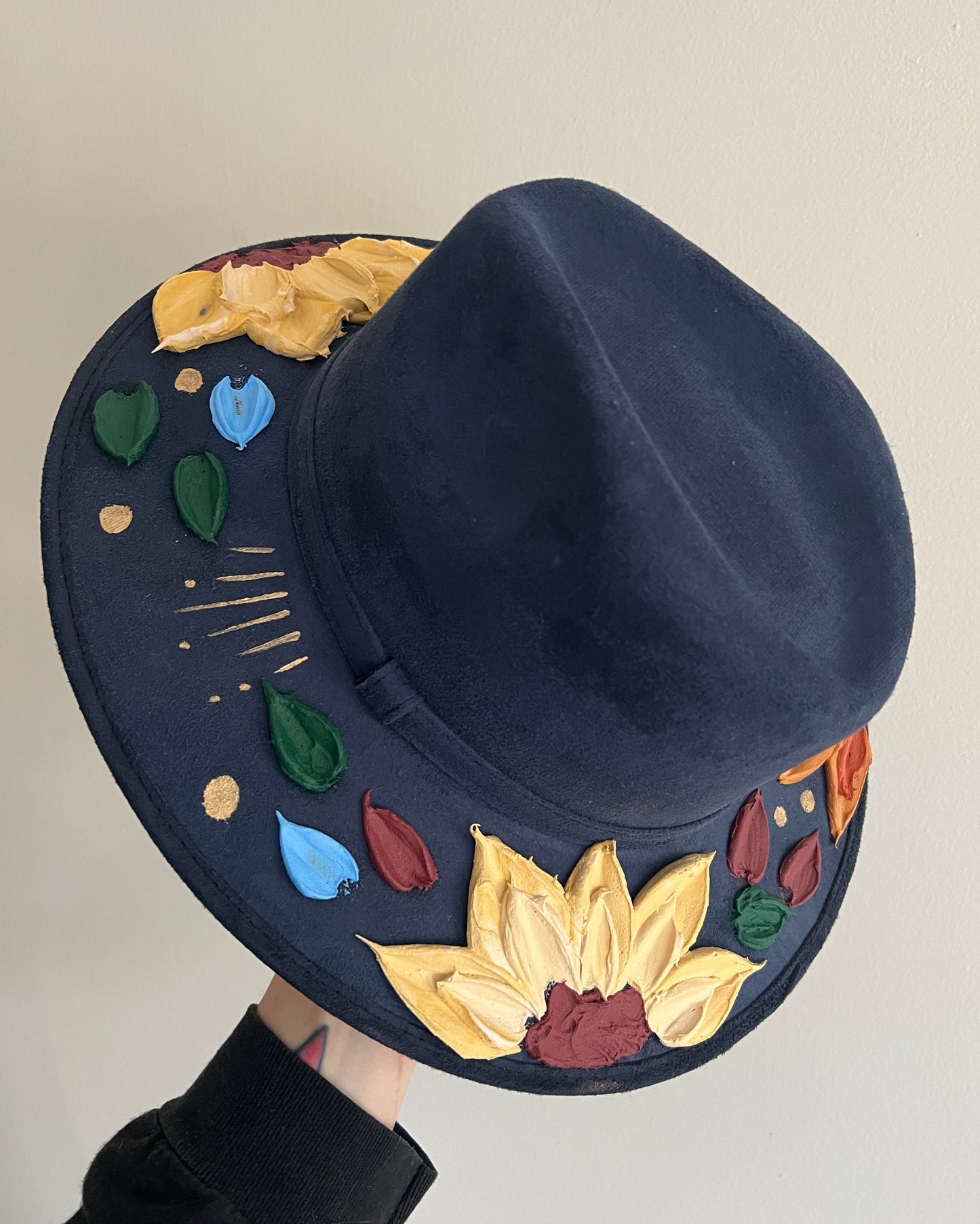 Blue Flowers - Wide Brim Hat