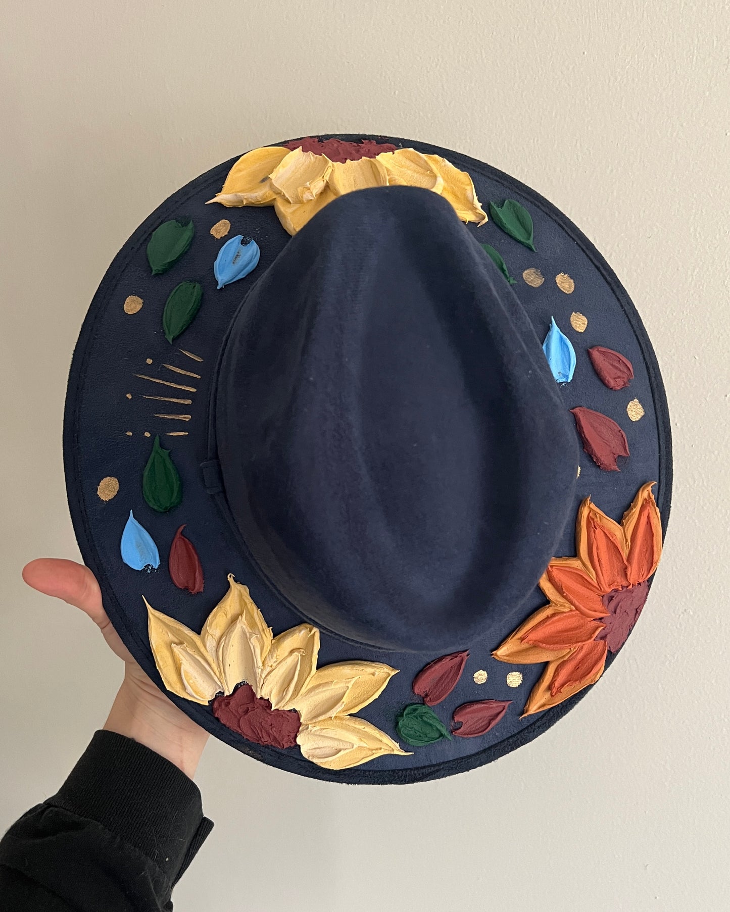 Blue Flowers - Wide Brim Hat