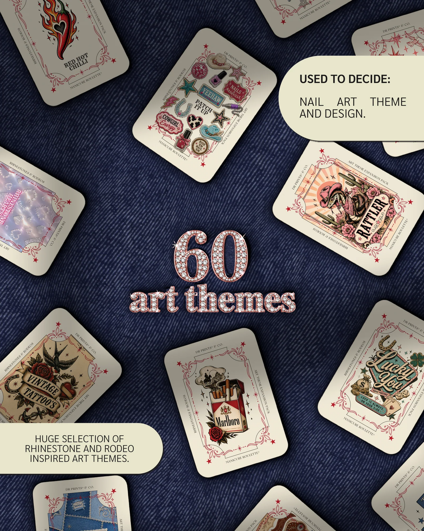 MANICURE ROULETTE RHINESTONES & RODEOS | COWGIRL ART THEME EXPANSION PACK