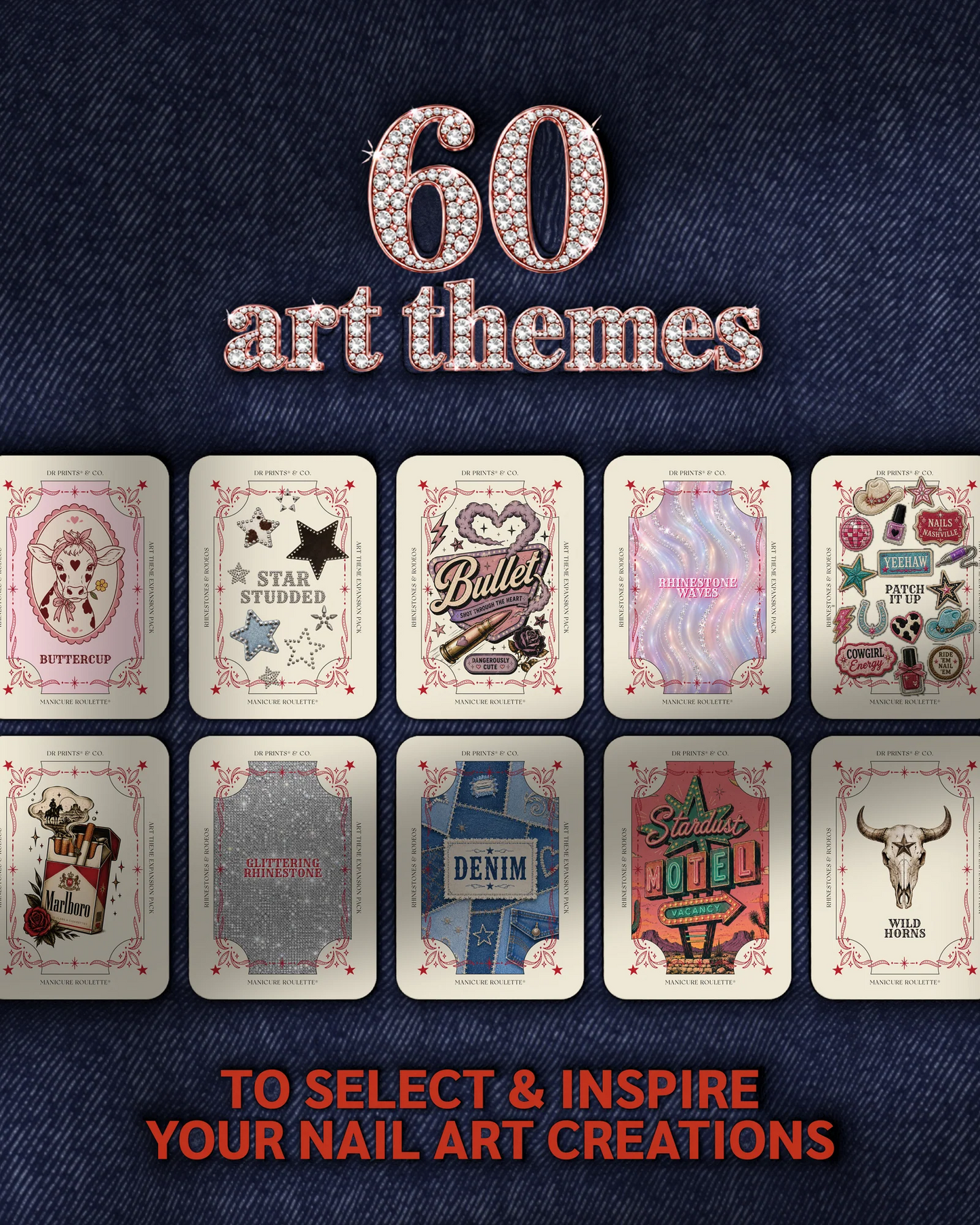 MANICURE ROULETTE RHINESTONES & RODEOS | COWGIRL ART THEME EXPANSION PACK