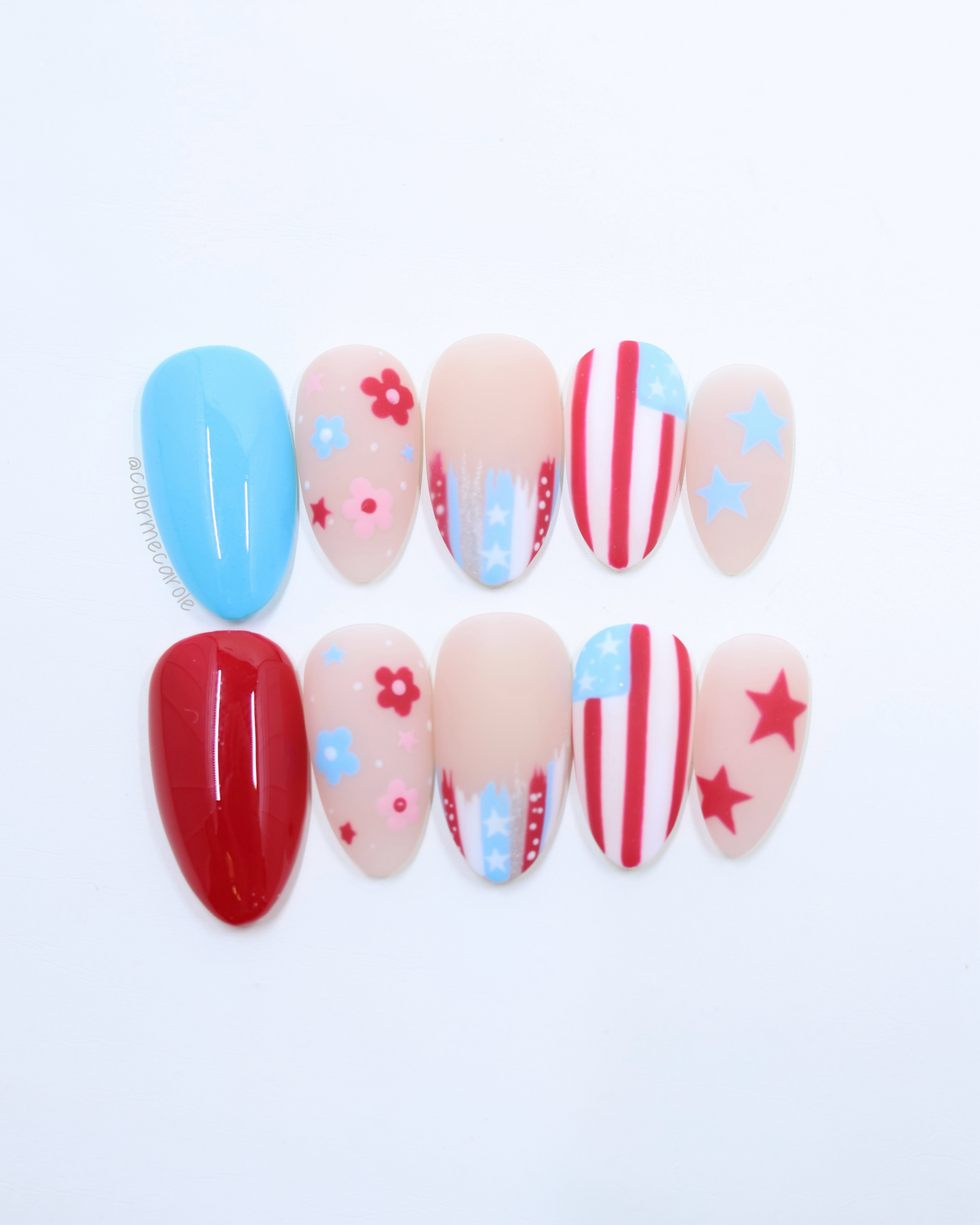 Red, White + Boom! - Press On Nails