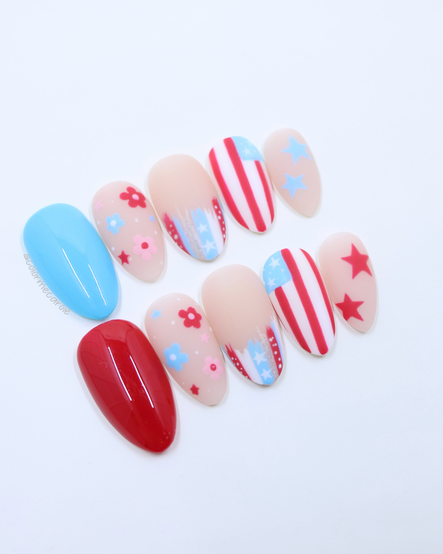 Red, White + Boom! - Press On Nails