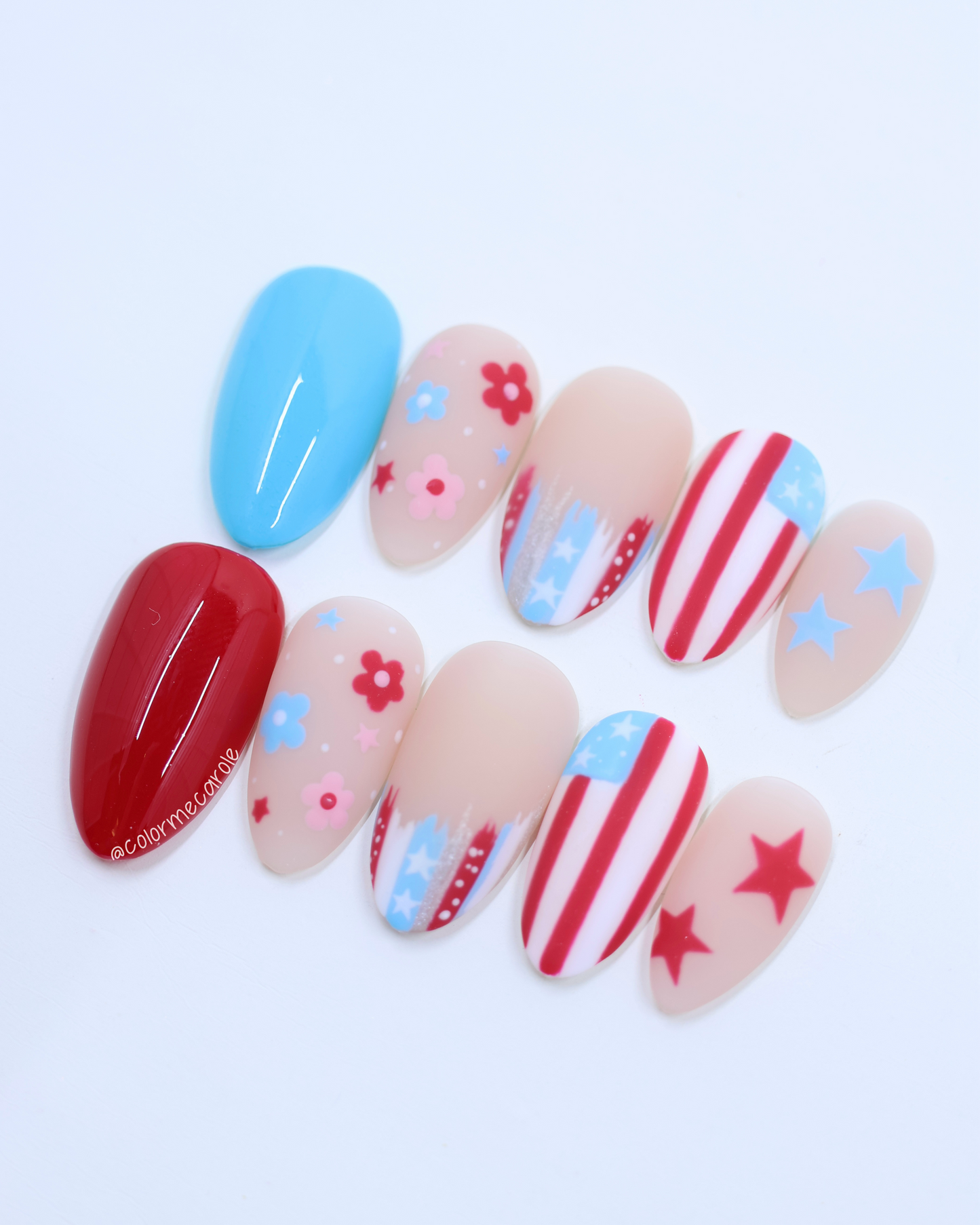 Red, White + Boom! - Press On Nails