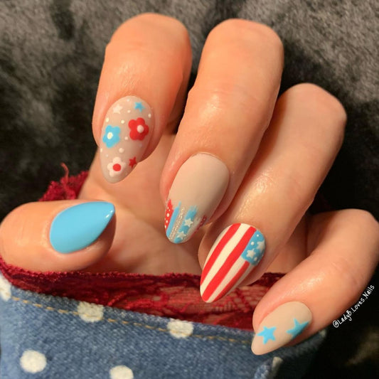 Red, White + Boom! - Press On Nails