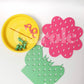 Colorful cactus-shaped and flower-shaped skadis pegboard
