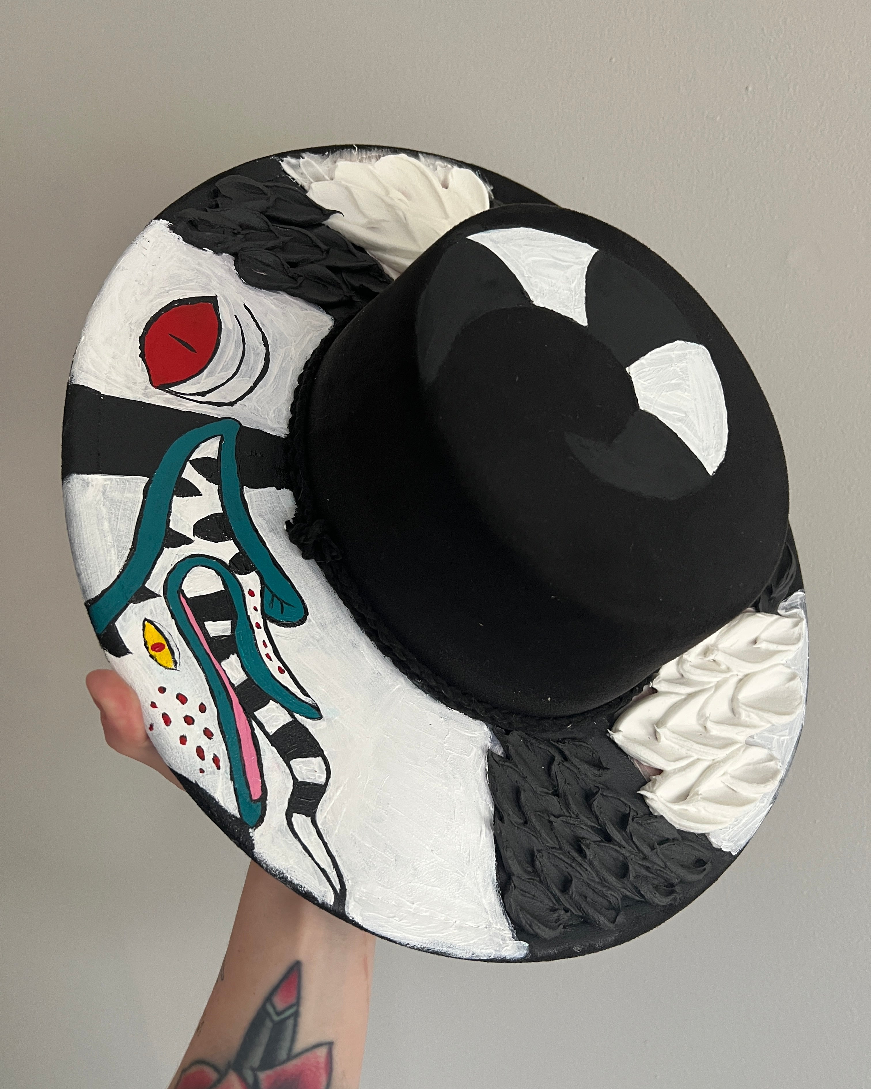 Wide Brimmed offers Hand painted Fedoras