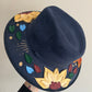 Blue Flowers -  Wide Brim Hat