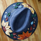Blue Flowers -  Wide Brim Hat