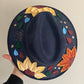 Blue Flowers -  Wide Brim Hat